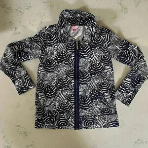 Lilly Pulitzer Leona Full Zip Up Bright Navy Oh Cabana Boy Size M- A11